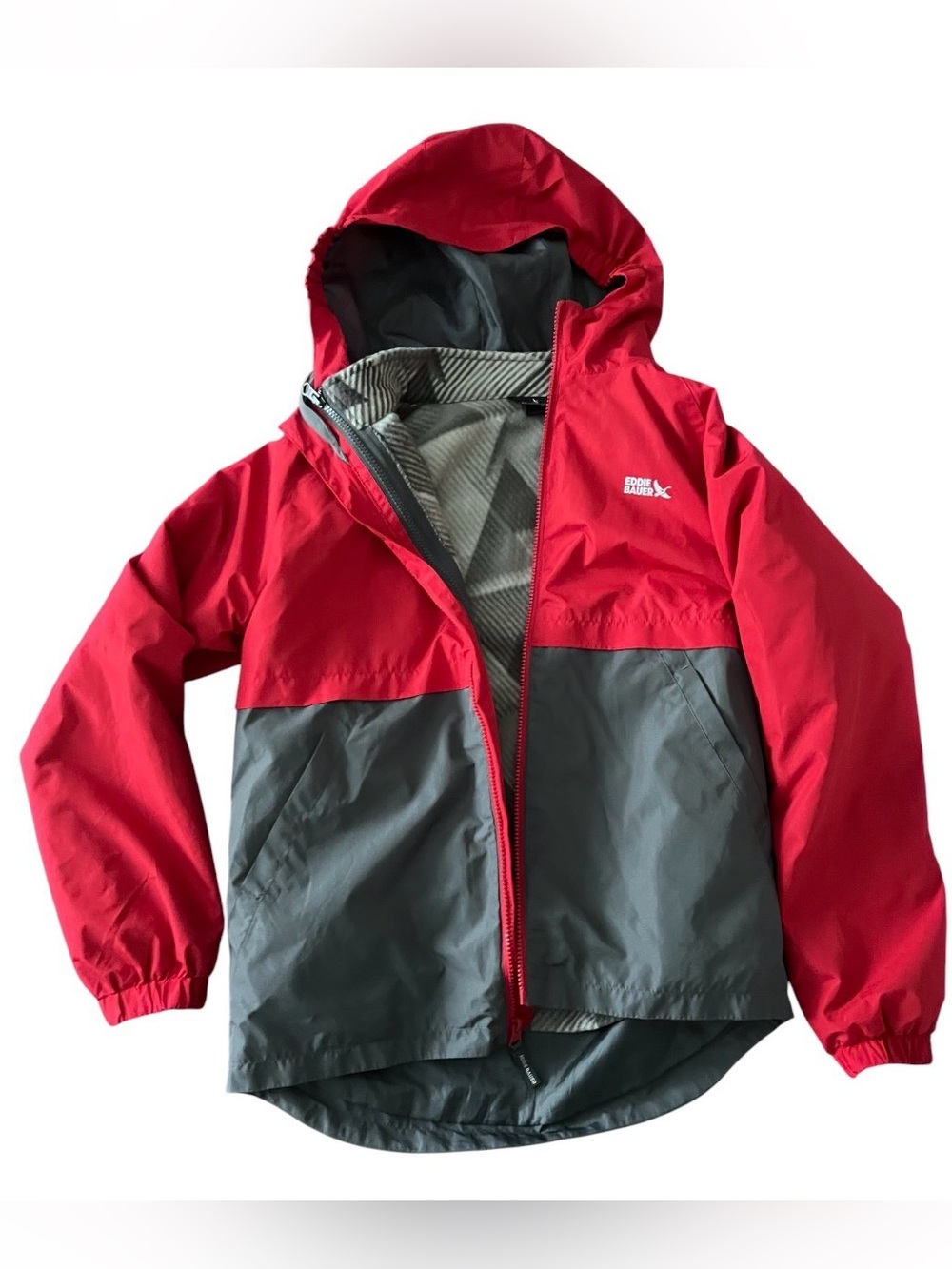 Eddie Bauer 3 In One Windbreaker/Fleece Jacket kids size 14/16